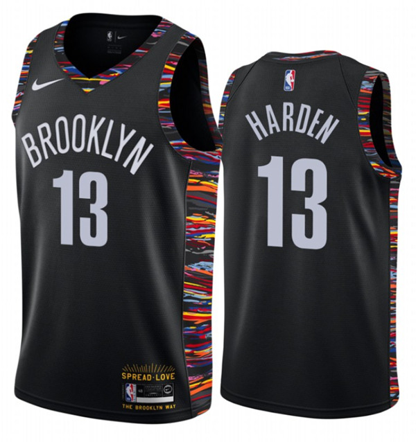 Men's Brooklyn Nets #13 James Harden Black NBA 2020-21 Biggie Music Eidition Jersey